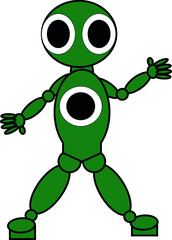green alien robot