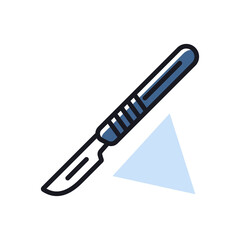 Surgical tools for operations scalpel vector icon
