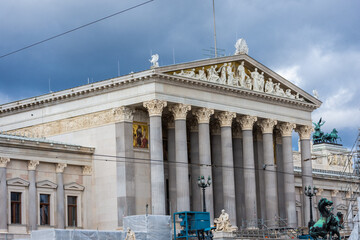 Naklejka premium Neoclassical building of the Austrian National Parliament, Vienna, Austria