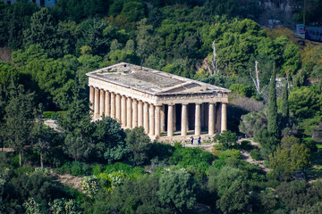 Fototapeta na wymiar ATHENS, GREECE, 12 DECEMBER 2021 Temple of Ephestus in the agora