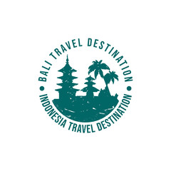 Bali logo sign. Travel rubber stamp with the name and map of island