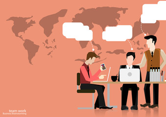 Illustration business.design modern  idea and concept think creativity. for Social network,success,plan,think,search,analyze,communicate, futuristic idea innovation technology.