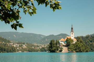 Lake Bled and pilgrimage church of the assumption of maria in Slovenia