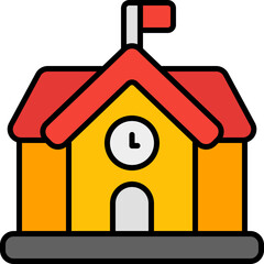 school outline color icon
