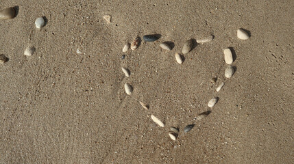 Hearts on the beach