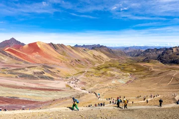 Papier Peint photo Vinicunca Vinicunca, région de Cusco, Pérou. Montana de Siete Colores, ou Rainbow Mountain. Amérique du Sud.
