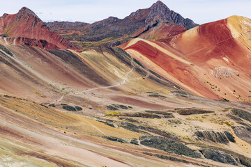 Vinicunca, Cusco Region, Peru. Montana de Siete Colores, or Rainbow Mountain. South America. 