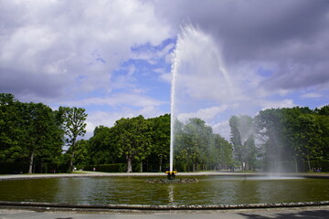 Big fountain in a park.