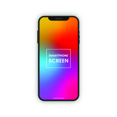 Realistic smartphone vector mockup with screen on a white background