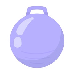 Gymnastic ball with a handle. Equipment for gym workout cartoon illustration isolated on white background