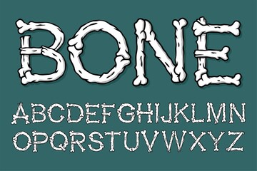 Alphabet Bone text vector