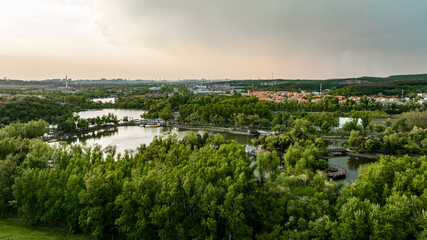 Spring scenery of Jingyuetan National Forest Park in Changchun, China