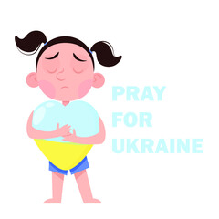A girl holds a heart in her hands in support of Ukraine