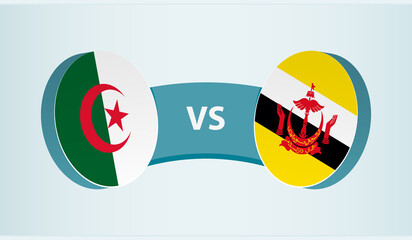 Algeria versus Brunei, team sports competition concept.