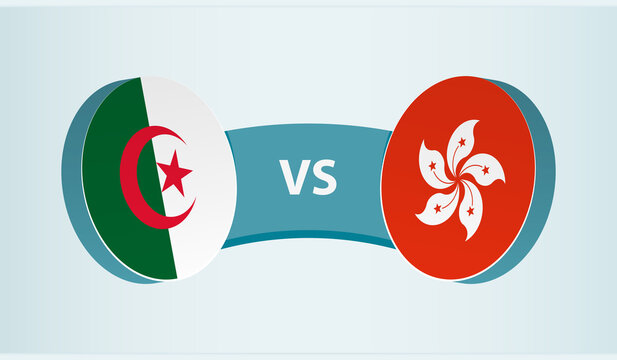 Algeria versus Hong Kong, team sports competition concept.