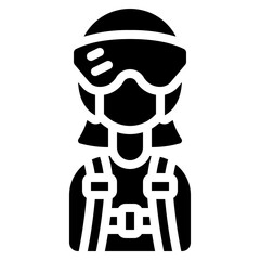 Fighter Pilot Woman Icon