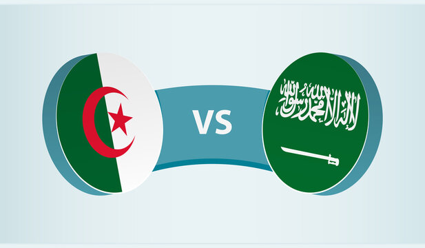 Algeria versus Saudi Arabia, team sports competition concept.