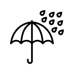 Umbrella flat line icon. Outline sign mascara for mobile concept and web design, store