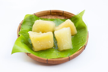 Tapioca in syrup. Sweet dessert