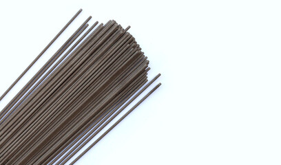 Welding electrodes on a white background