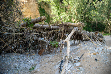 Poorly maintained rivers, everything is destroyed in a flood.