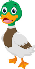 Happy duck cartoon standing