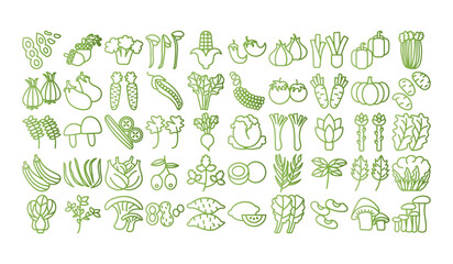 Set of vegetable gradient icons.