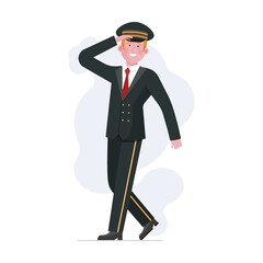 Air crew. Captain flat vector illustration. Airliner staff, occupation, travel concept for banner, website design or landing web page