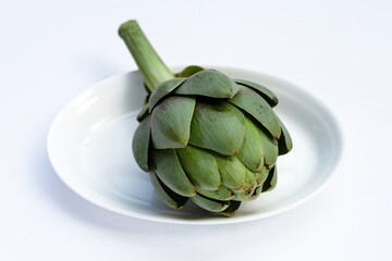 Obraz premium Fresh artichoke on white background