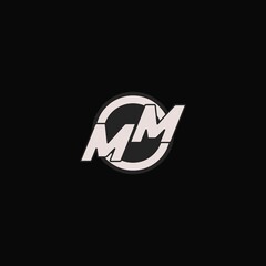 Initial MM logo circle line style, simple esport team logo design