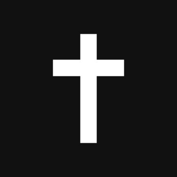 Christian cross icon on grey backround