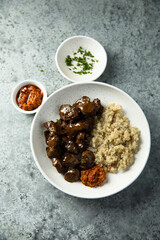 Beef ragout with tomato sauce