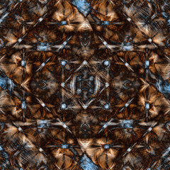 An abstract brown kaleidoscope pattern background image for design.
