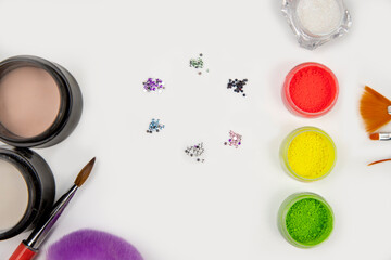 set of tools for application and decoration of acrylic nails