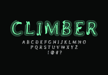 Font with a rough scribbled texture. Vector fonts for typography, titles, posters, or logos