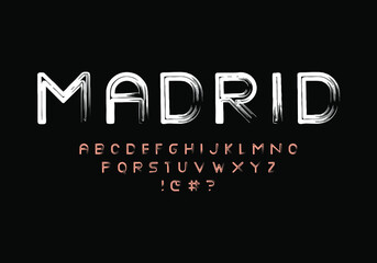 Modern font with brush stroke pattern. Vector fonts for typography, titles, posters, or logos