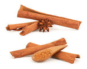 Cinnamon bark isolated on white background with clipping path.