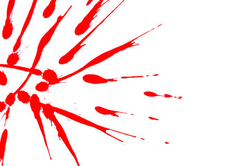 Red watercolor or ink textures splashes and streaks on white background,Abstract watercolor	