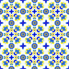 Seamless floral pattern based on Ukrainian embroidery on white background. Vector stylized ornament in Ukrainian style.