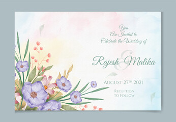 Fototapeta na wymiar Elegant flower watercolor background card. Wedding floral invitation . Floral poster, invite. Vector decorative greeting card or invitation design background 