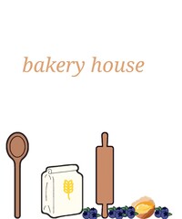  Banner design with muffin for bakery shop, cooking, sweet products, dessert. Illustration for poster, banner, cover, menu.