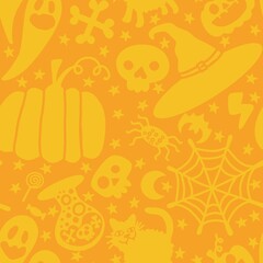 Halloween seamless ghost pattern for wallpaper and packaging and gifts and cards and linens and kids and fabrics