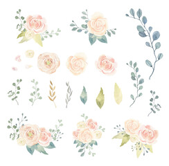 Watercolor flowers. Perfect for wedding invitations and for your design.