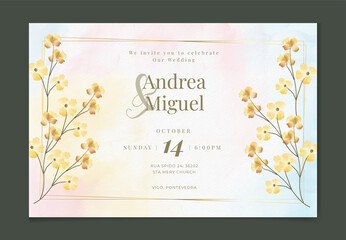  Elegant flower watercolor background card. Wedding floral invitation . Floral poster, invite. Vector decorative greeting card or invitation design background 