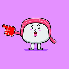 Cute Cartoon Chinese cabbage with foam finger glove in modern design 