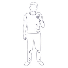 man, guy sketch, outline, isolated, vector
