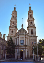 Fototapeta na wymiar Facade of the Parish of Saint Francis of Assisi | Church with a blue sky