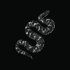 Kenyan Sand Boa hand drawing vector illustration isolated on black background