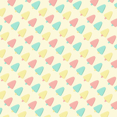 Diagonal Ice Cream pattern in pistachio, strawberry and lemon sorbet colors can be used for fashion and textile design, home decor, marketing, advertising and web graphic design, covering and wrapping