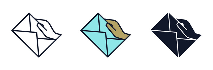 Email envelope icon symbol template for graphic and web design collection logo vector illustration